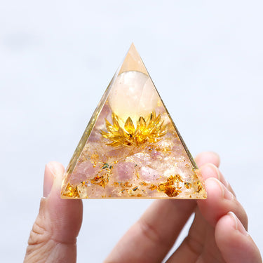 Handmade Rose Quartz Orgonite Pyramid